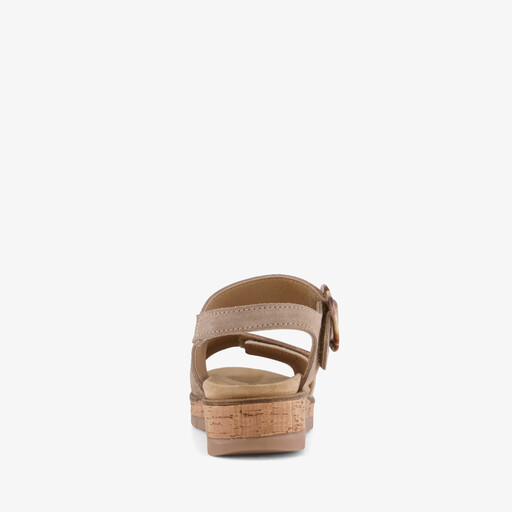 Leren dames sandalen beige