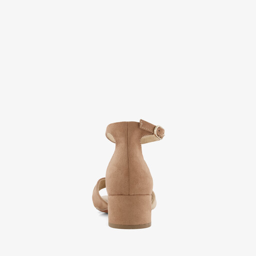 Dames sandalen met hak chocolade bruin