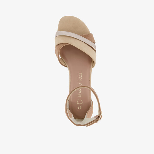 Dames sandalen met hak chocolade bruin