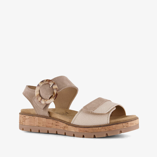 Leren dames sandalen beige
