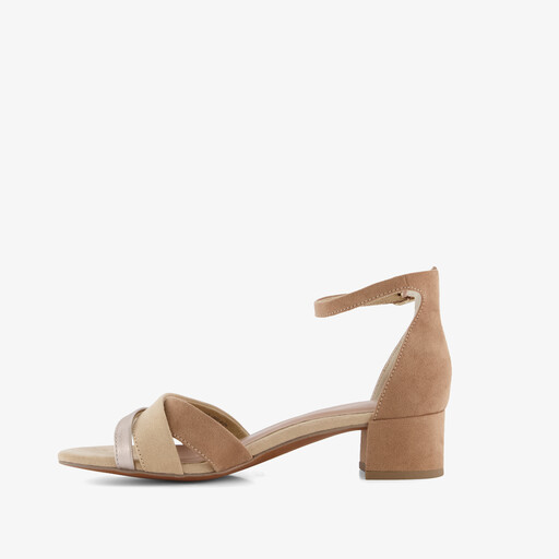 Dames sandalen met hak chocolade bruin