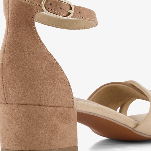 Dames sandalen met hak chocolade bruin