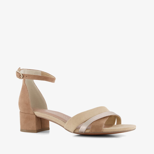 Dames sandalen met hak chocolade bruin