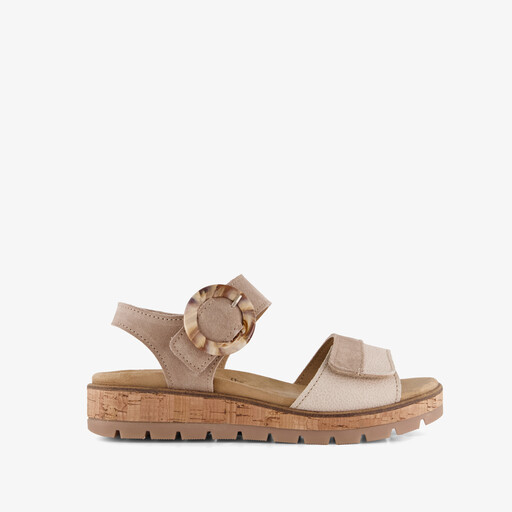 Leren dames sandalen beige
