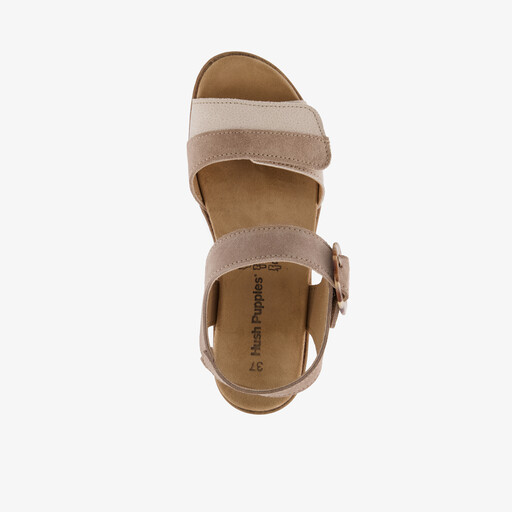 Leren dames sandalen beige