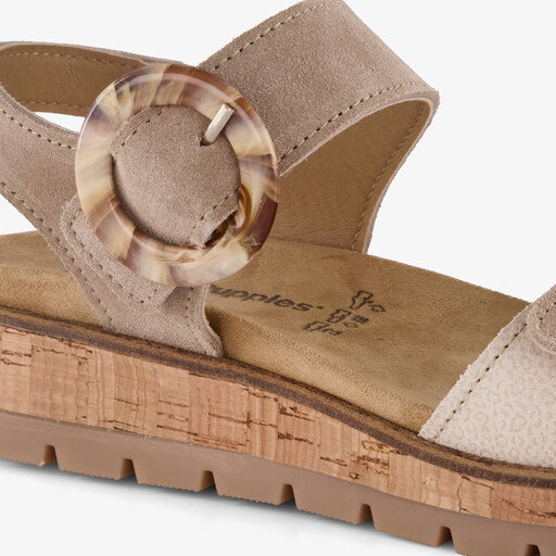 Leren dames sandalen beige