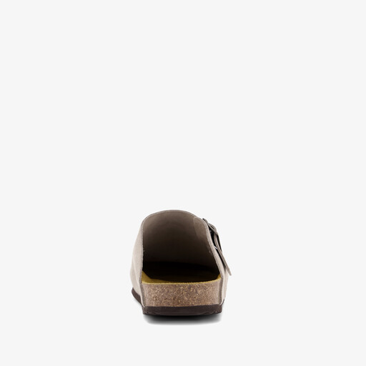Suède heren clogs taupe