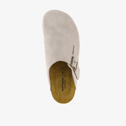 Suède heren clogs taupe