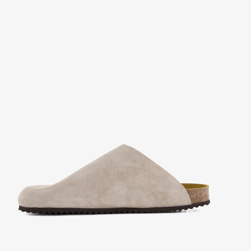 Suède heren clogs taupe