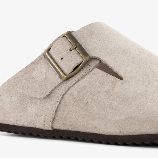 Suède heren clogs taupe