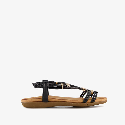 Dames sandalen panterprint zwart bruin