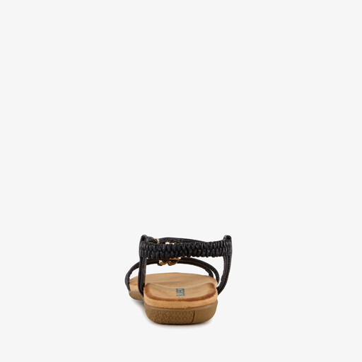 Dames sandalen panterprint zwart bruin