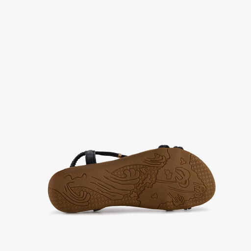 Dames sandalen panterprint zwart bruin