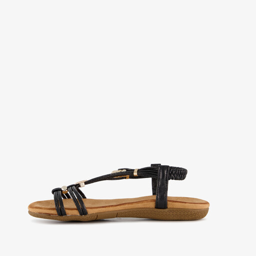 Dames sandalen panterprint zwart bruin
