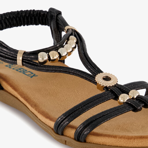 Dames sandalen panterprint zwart bruin