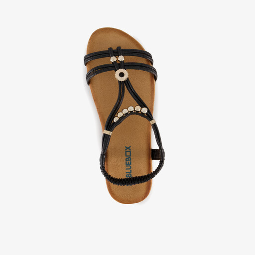 Dames sandalen panterprint zwart bruin