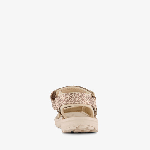 Meisjes sandalen met panterprint beige
