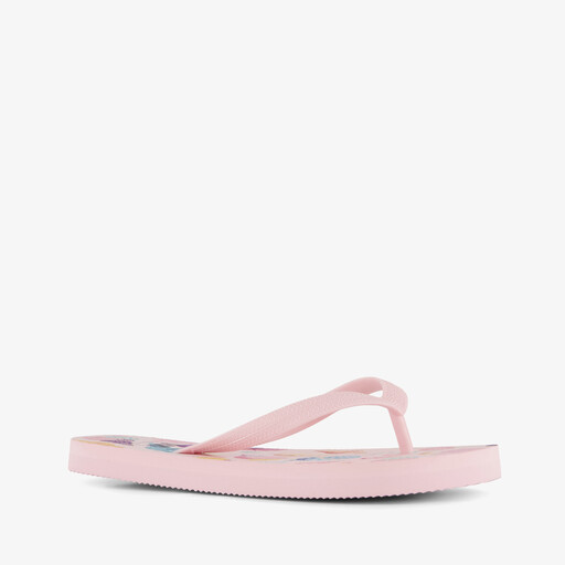 Roze meisjes teenslippers met schelpen