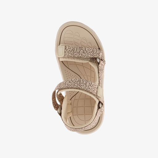 Meisjes sandalen met panterprint beige