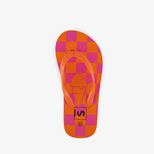 Kinder teenslippers oranje roze
