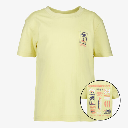 Jongens T-shirt met backprint geel