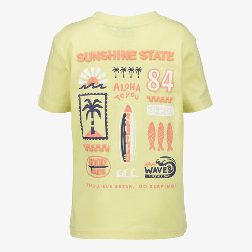 Jongens T-shirt met backprint geel