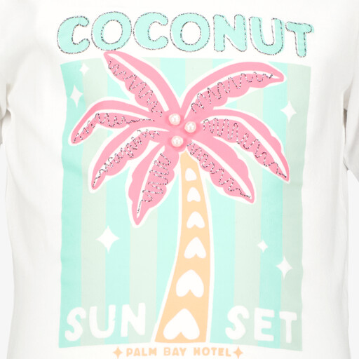 Meisjes T-shirt met palmboom wit