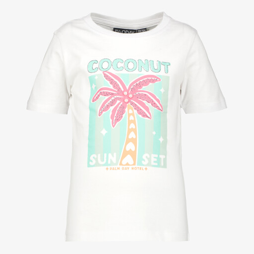 Meisjes T-shirt met palmboom wit