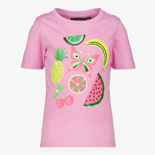Meisjes T-shirt met fruit en pailletten
