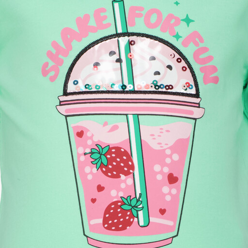 Meisjes T-shirt met smoothie en pailletten