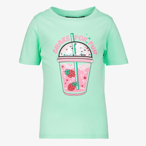 Meisjes T-shirt met smoothie en pailletten