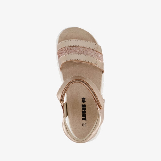 Leren meisjes sandalen goud