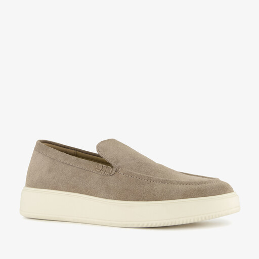 Suède heren instappers taupe