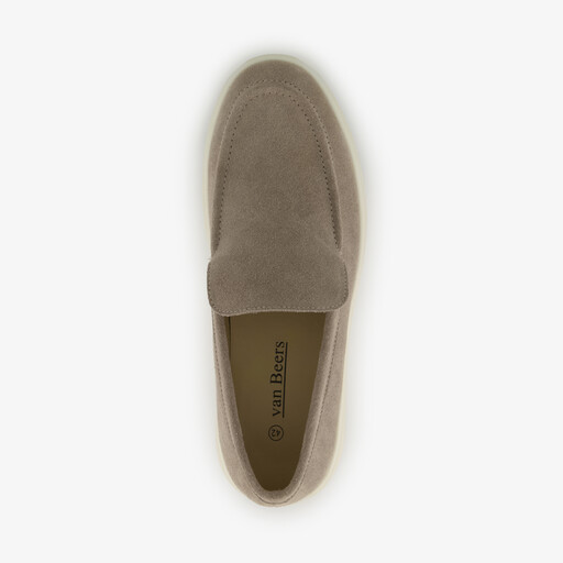 Suède heren instappers taupe