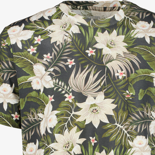 Heren T-shirt met tropische print groen