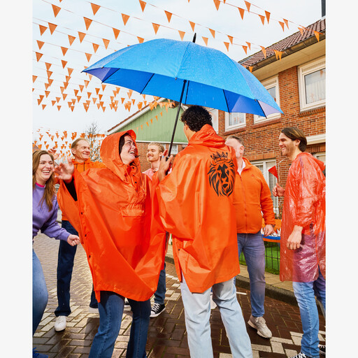 Unisex regenponcho oranje