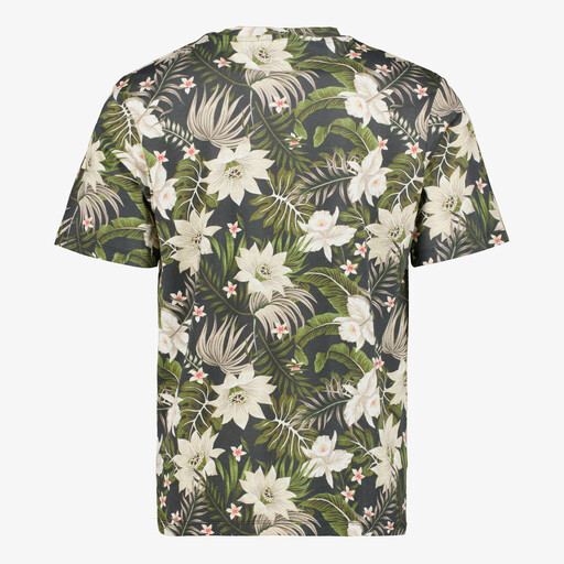Heren T-shirt met tropische print groen