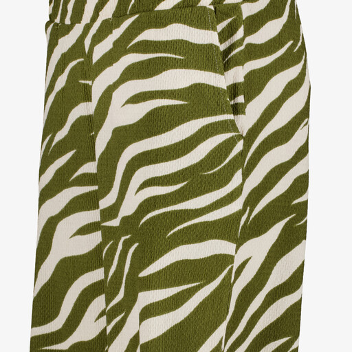Dames wide leg broek zebraprint groen wit