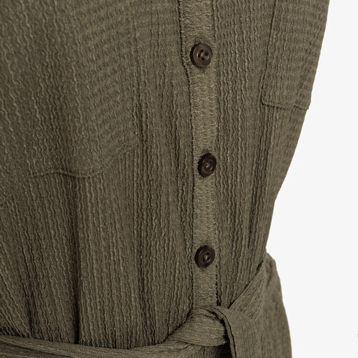 Dames crinkle jumpsuit korte mouw groen