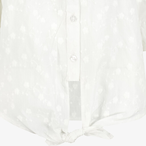 Dames blouse met driekwart mouwen wit