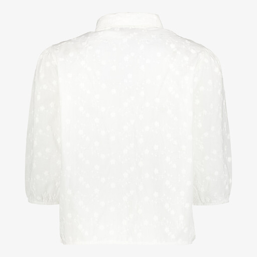 Dames blouse met driekwart mouwen wit