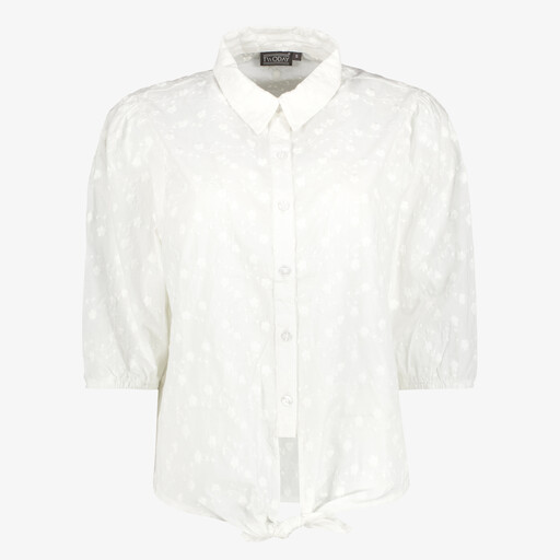Dames blouse met driekwart mouwen wit