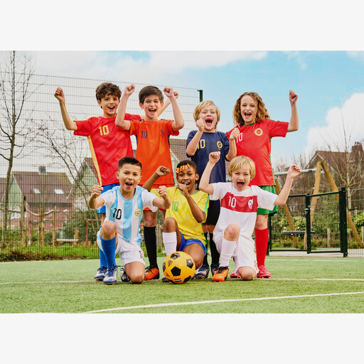 Tweedelig kinder sport set wit blauw