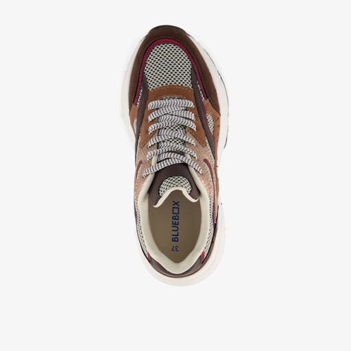 Dames dad sneakers bruin rood