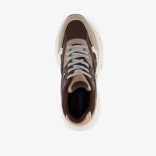 Dames dad sneakers beige bruin
