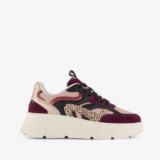 Dames dad sneakers bordeaux roze