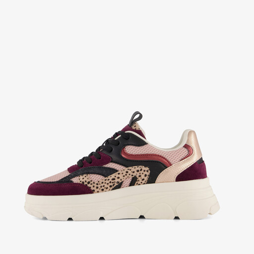 Dames dad sneakers bordeaux roze