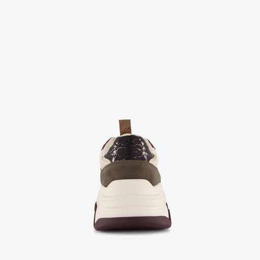 Dames dad sneakers beige bordeaux