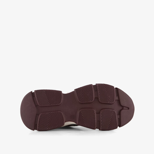 Dames dad sneakers beige bordeaux