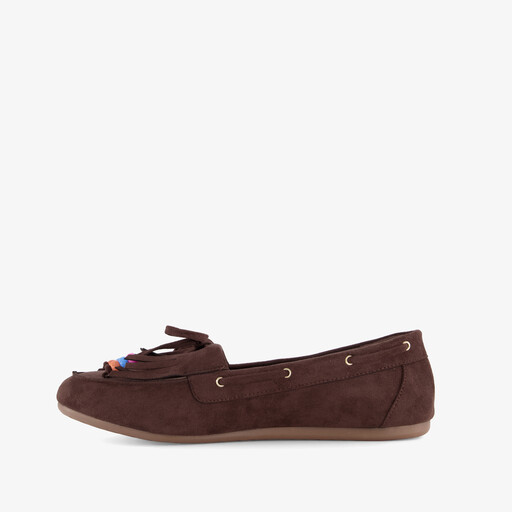 Dames mocassins donkerbruin